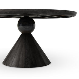 Bibianna Dining Table, Worn Black Parawood