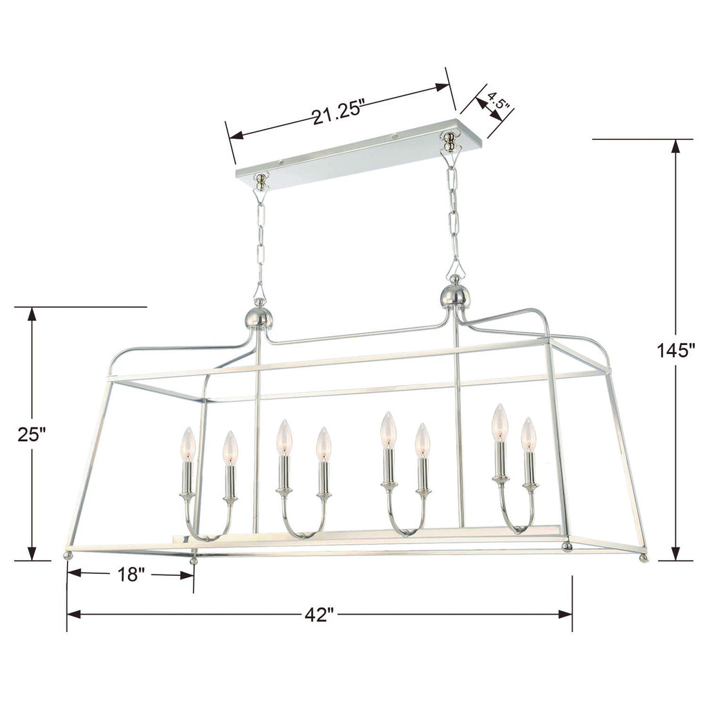 Libby Langdon Sylvan 8 Light Linear Chandelier