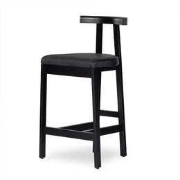 Tex Bar + Counter Stool - Black Leather