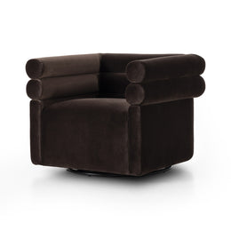 Evie Swivel Chair - Surrey Cocoa