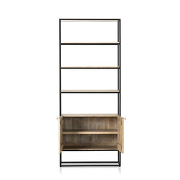 Kelby Bookcase - Light Wash Carved Mango