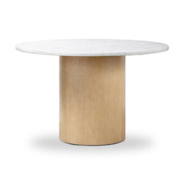 Pilo Dining Table - Italian White Marble by Four Hands