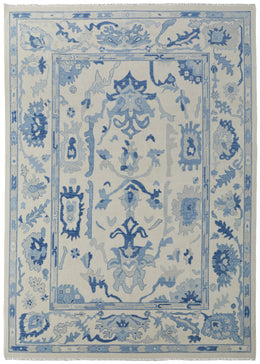 Karina Transitional Floral Botanical Ivory Blue Area Rug (3'6" x 5'6")