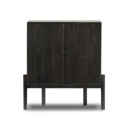 Reza Bar Cabinet, Worn Black Parawood