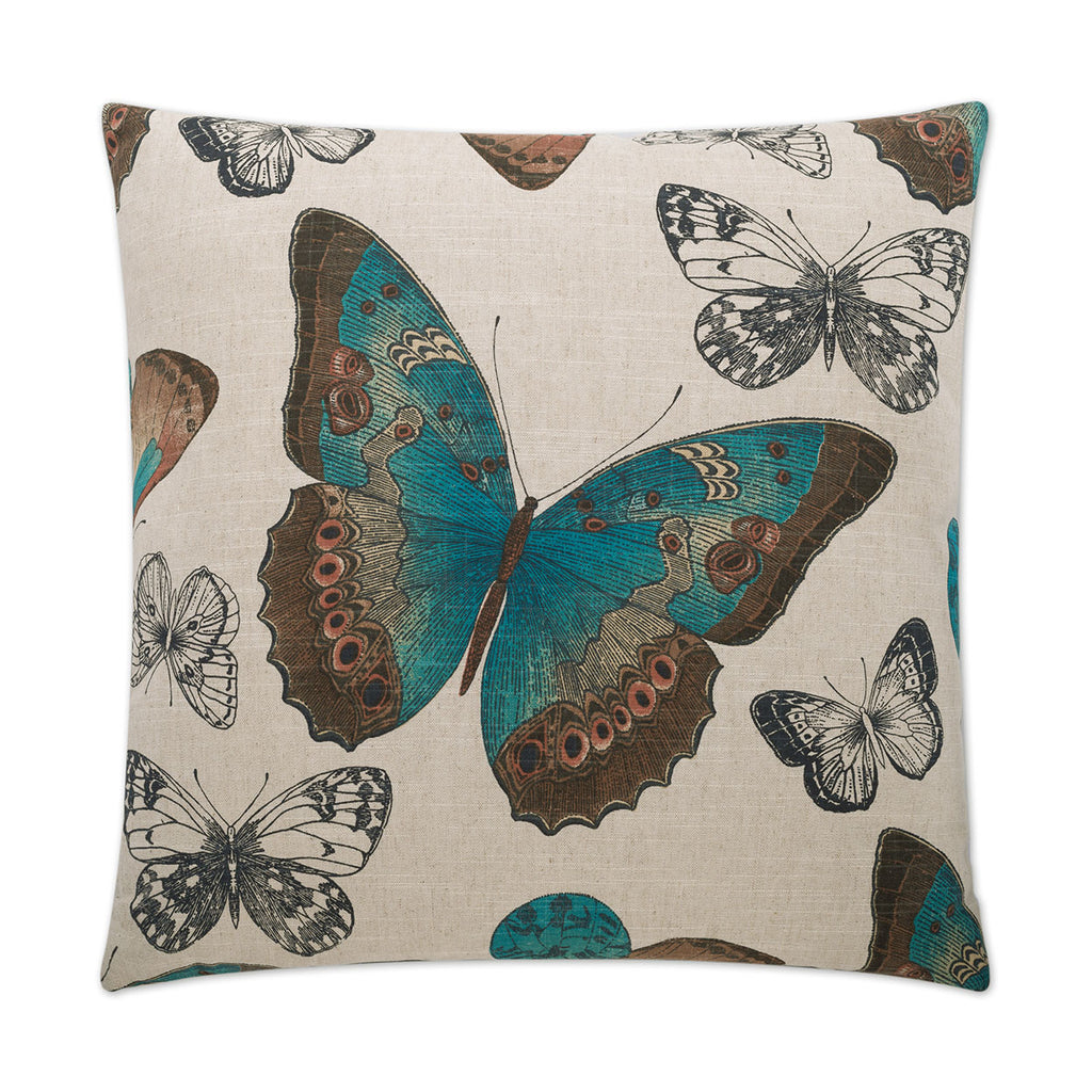 Madame Butterfly Pillow - Turquoise