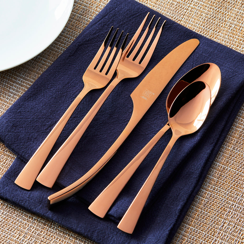 Bellasera Rose Gold 20-Piece 18/10 Stainless Steel Flatware Set