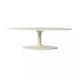 Simone Oval Coffee Table - Textured Matte White