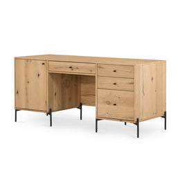 Eaton Executive Desk - Light Oak Resin