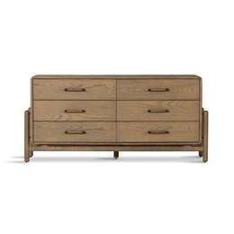 Caroline 6 Drawer Dresser, Smoked Oak Veneer