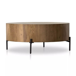 Eaton Drum Coffee Table - Amber Oak Resin