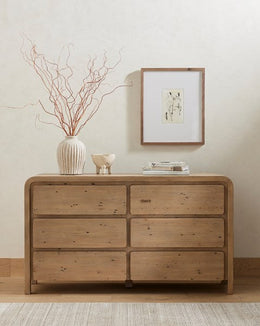 Everson 6 Drawer Dresser - Scrubbed Teak