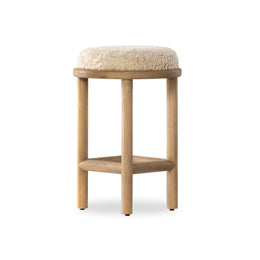 Saldino Stool, Beige Shearling