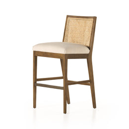 Antonia Cane Armless Bar + Counter Stool - Savile Flax by Four Hands