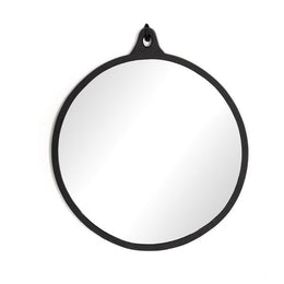 Hyde Round Mirror-Black Aluminum