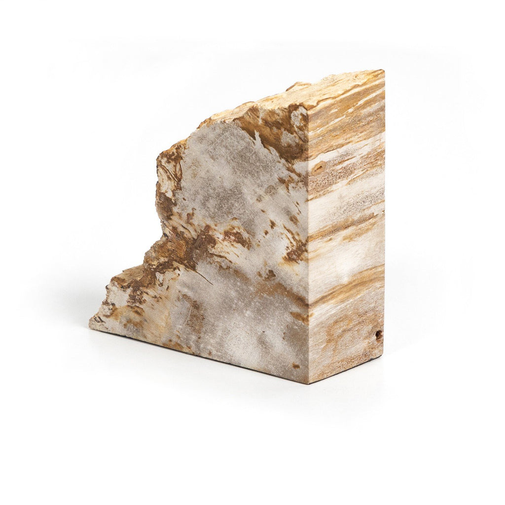 Petrified Wood Book Ends - Light Petrified Wood