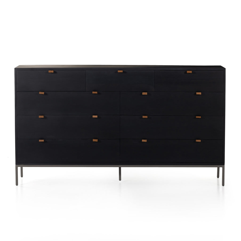 Trey 9 Drawer Dresser - Black Wash Poplar