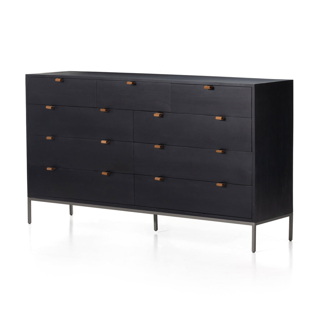 Trey 9 Drawer Dresser - Black Wash Poplar