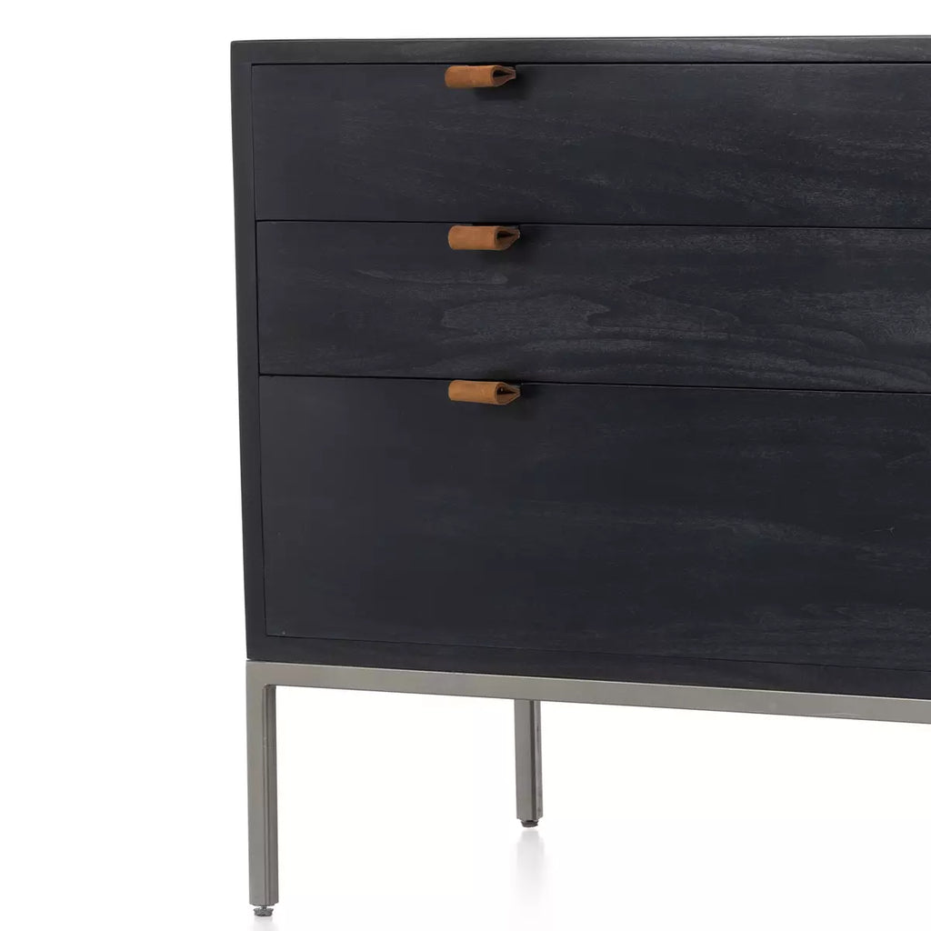 Trey Large Nightstand, Black Wash Poplar