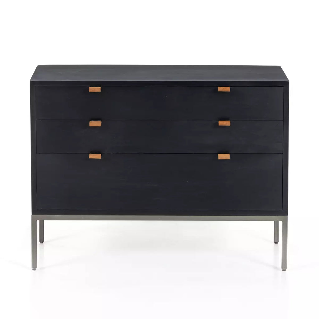 Trey Large Nightstand, Black Wash Poplar