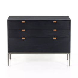 Trey Large Nightstand, Black Wash Poplar by Four Hands