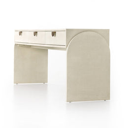 Cressida Console Table, Ivory Painted Linen
