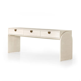 Cressida Console Table, Ivory Painted Linen