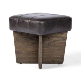 Chaz Small Ottoman -  Sonoma Black by Four Hands