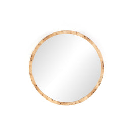 Mitzie Round Mirror-Mappa Burl