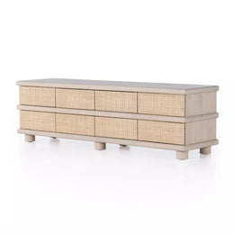 Hilary Media Console - Natural Cane