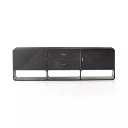 Caspian Media Console, Black Ash Veneer by Four Hands