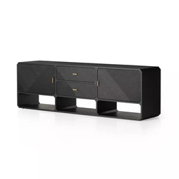 Caspian Media Console, Black Ash Veneer