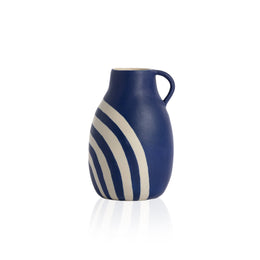 Keshi Vase-Blue & White Ceramic