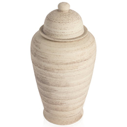 Arabella Jar With Lid-Distressed Cream