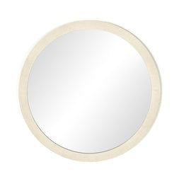 Cressida Wall Mirror-Ivory Painted Linen