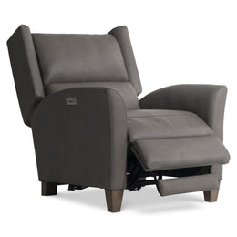 Weller Leather Power Motion Chair - Dark Grey