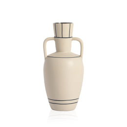 Cara Vase With Handles-Black On White