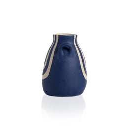 Keshi Large Vase-Blue & White Ceramic