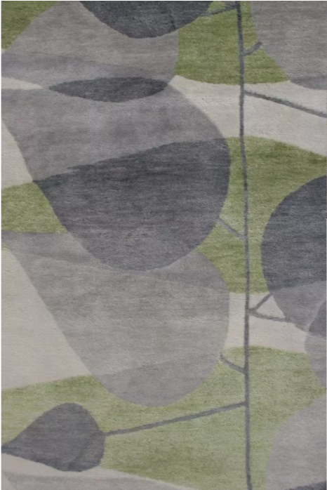 Rug & Kilim's Mid-Century Modern Style Rug In Gray And Green All Over Pattern