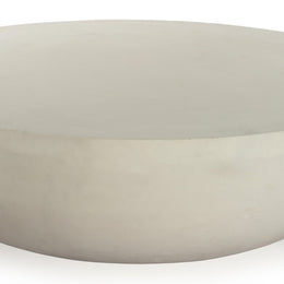 Basil Outdoor Round Coffee Table - Matte White Cast Aluminum