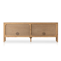 Riggs Media Console-Amber Oak