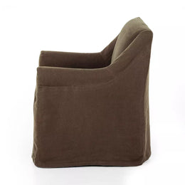 Bridges Slipcover Dining Armchair, Brussels Coffee