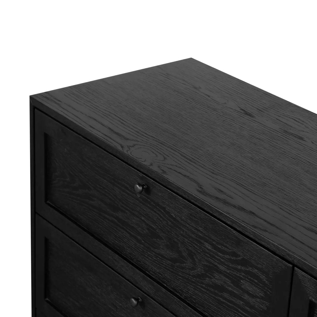 Millie 9 Drawer Dresser, Drifted Matte Black Veneer