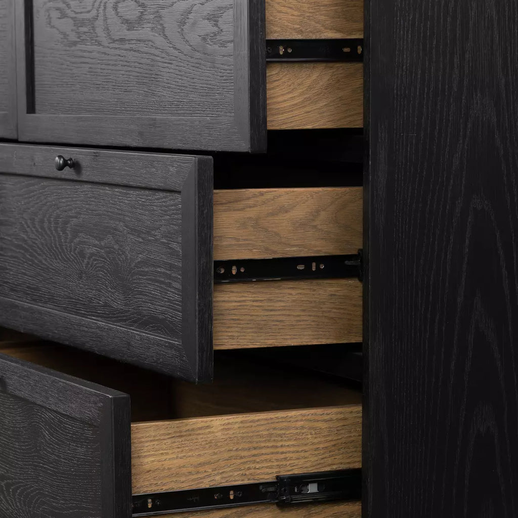 Millie 9 Drawer Dresser, Drifted Matte Black Veneer