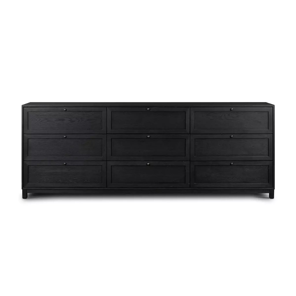 Millie 9 Drawer Dresser, Drifted Matte Black Veneer