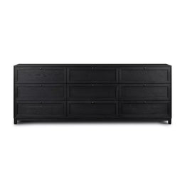 Millie 9 Drawer Dresser, Drifted Matte Black Veneer by Four Hands