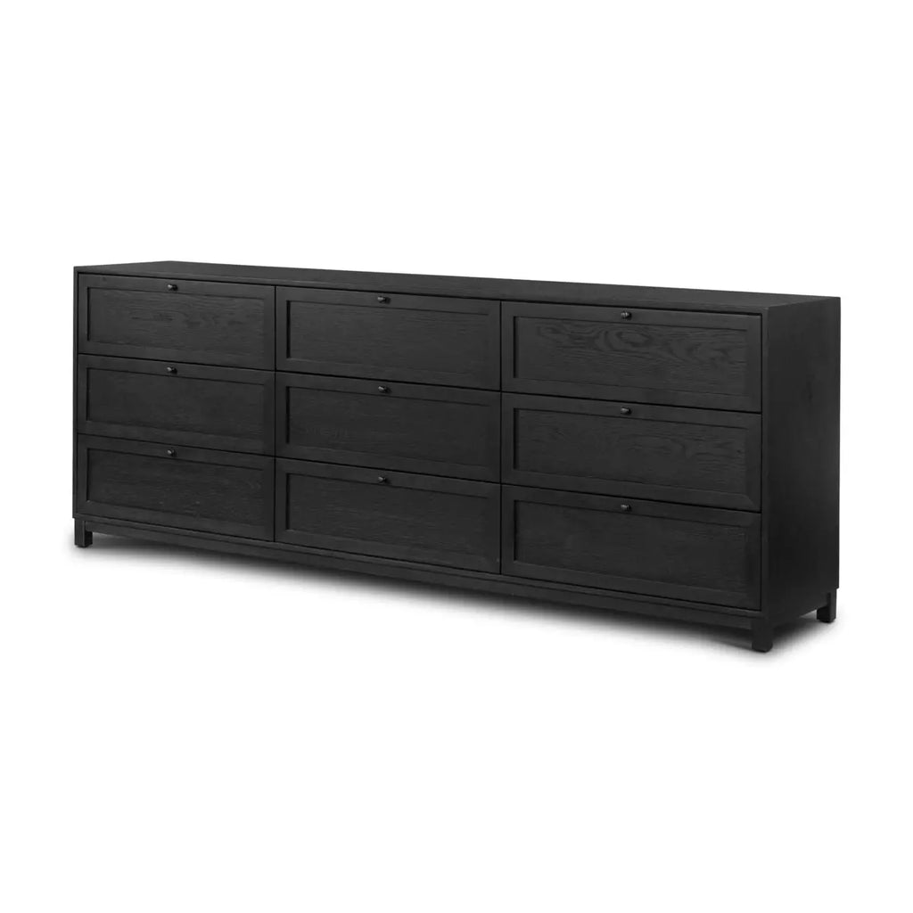 Millie 9 Drawer Dresser, Drifted Matte Black Veneer