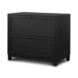 Millie Nightstand, Drifted Matte Black Veneer