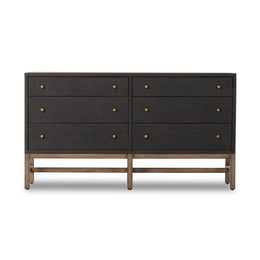 Fiona 6 Drawer Dresser - Black Raffia