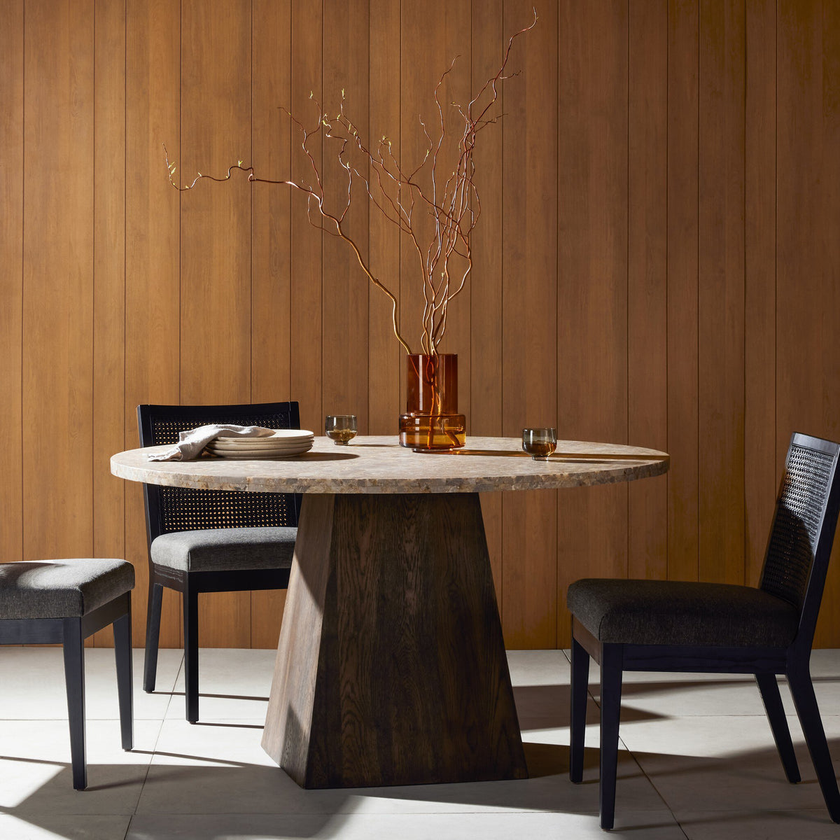 Brisa Round Dining Table 55 Inch - Dune Onyx
