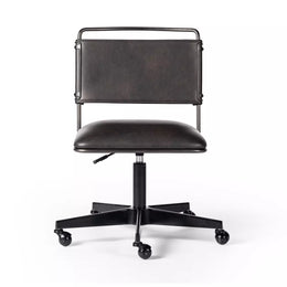 Wharton Desk Chair, Distressed Black